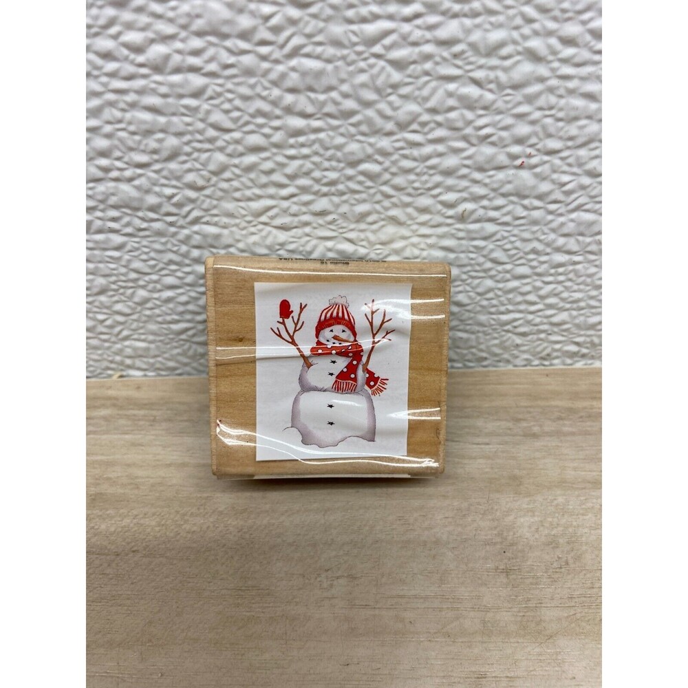 2010 Studio 18 Snowman Wood Mounted Rubber Stamp